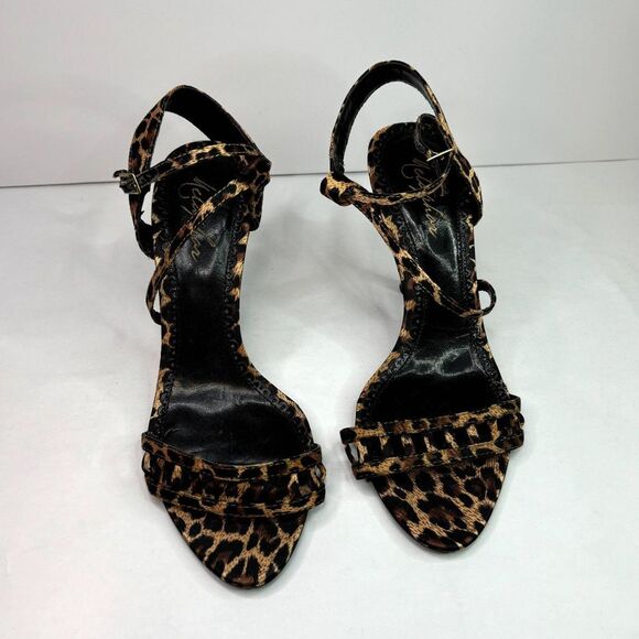 Metaphor Astonia Animal Print Fabric Hair Womens Heels Pumps Tiger Open Toe - Picture 4 of 12
